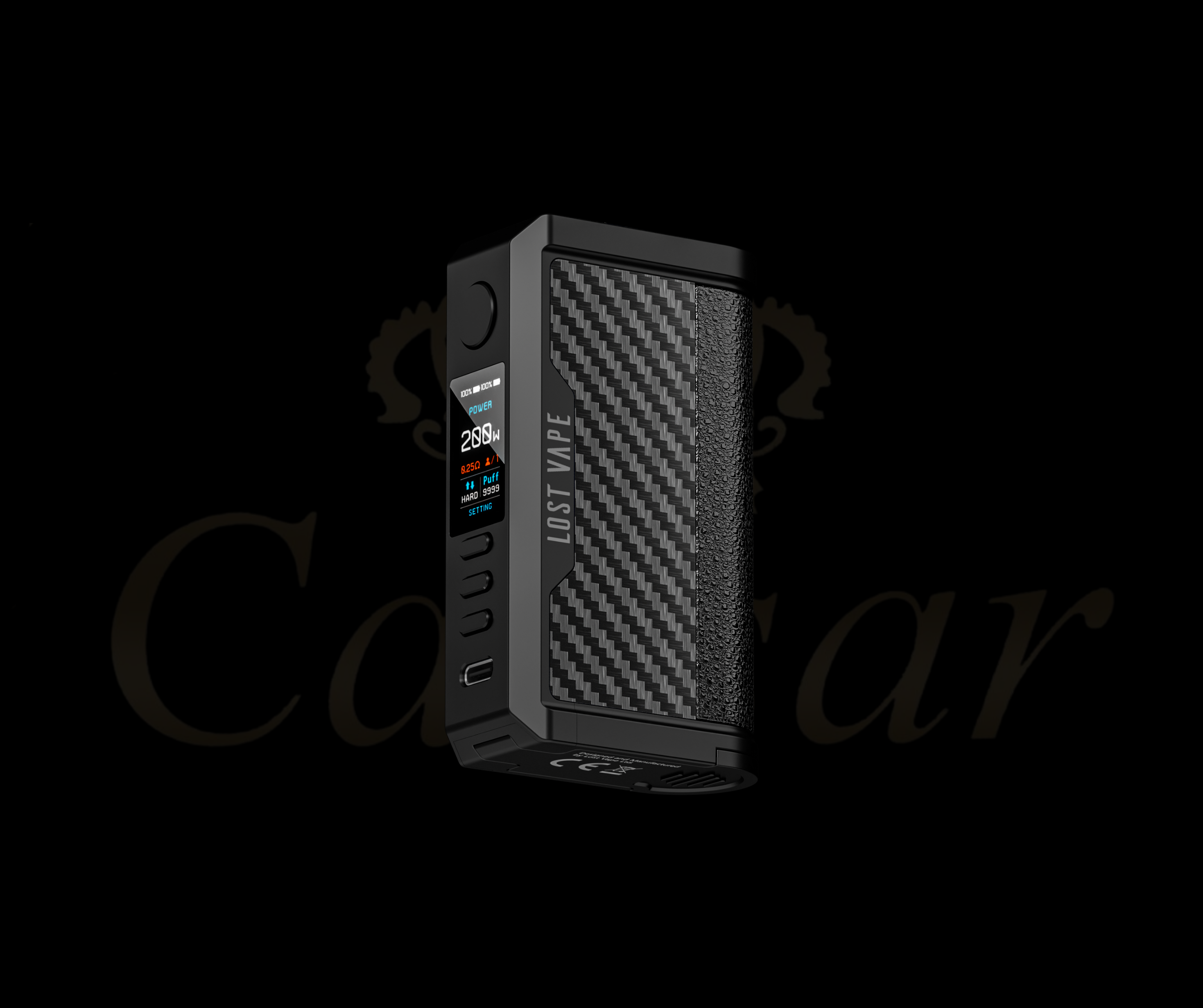 Lost Vape Centaurus Q200 Box Mod / Black Carbon Fiber